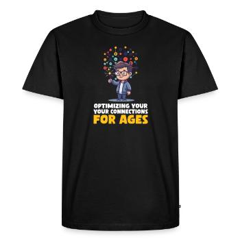 Ingénierie de réseau optimisant les connexions en fonction de l'âge - T-shirt Premium bio Homme - noir - Devant - Nico (187cm)