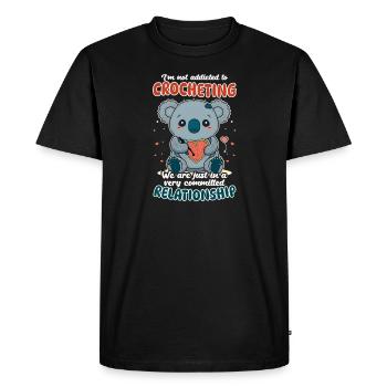 Crochet relation engagée Coala - T-shirt Premium bio Homme - noir - Devant - Nico (187cm)