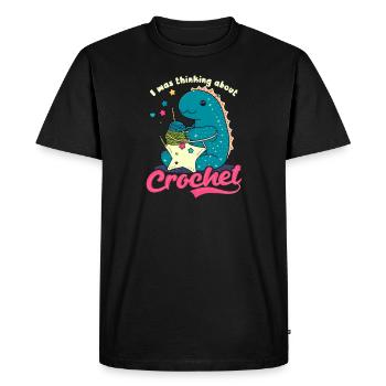 Penser au crochet - T-shirt Premium bio Homme - noir - Devant - Nico (187cm)