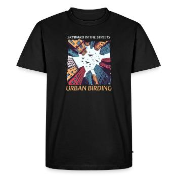 Urban Birdwatching Skyward In Streets Urban Birdin - Men's Premium Organic T-Shirt - black - Front - Nico (187cm)