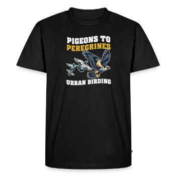 Urban Birdwatching Pigeons to Peregrines: City Bir - Men's Premium Organic T-Shirt - black - Front - Nico (187cm)