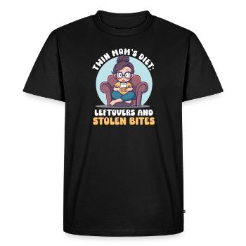 Régime alimentaire de maman jumelle : restes et morceaux volés - T-shirt Premium bio Homme - noir - Devant - Nico (187cm)