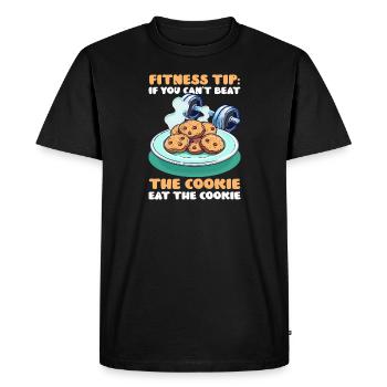 Cookie Lover Can't Beat Cookie, Eat the Cookie - Men's Premium Organic T-Shirt - black - Front - Nico (187cm)
