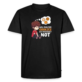 Cookie Lover courra pour les cookies mais de préférence N - T-shirt Premium bio Homme - noir - Devant - Nico (187cm)
