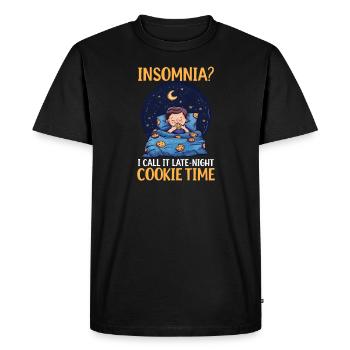 Insomnie des amateurs de cookies ? L'heure des cookies de fin de soirée - T-shirt Premium bio Homme - noir - Devant - Nico (187cm)