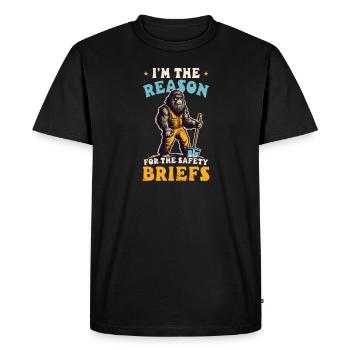 Road Worker Reason For Safety Briefs - Men's Premium Organic T-Shirt - black - Front - Nico (187cm)
