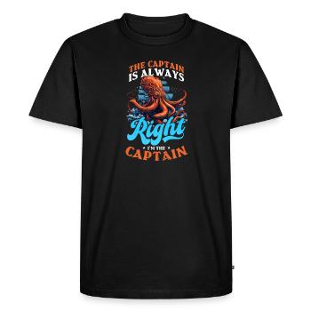 Le capitaine de bateau a toujours raison Je suis capitaine - T-shirt Premium bio Homme - noir - Devant - Nico (187cm)