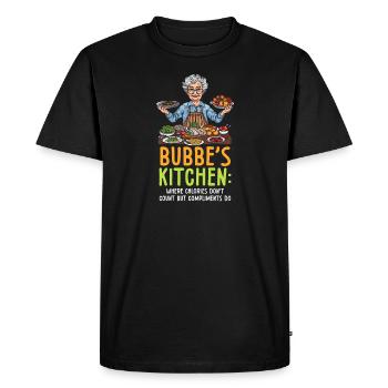 Maman juive où les calories ne comptent pas - T-shirt Premium bio Homme - noir - Devant - Nico (187cm)