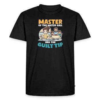 Maman juive maître de la boule de pain azyme et de la culpabilité Tr - T-shirt Premium bio Homme - noir - Devant - Nico (187cm)