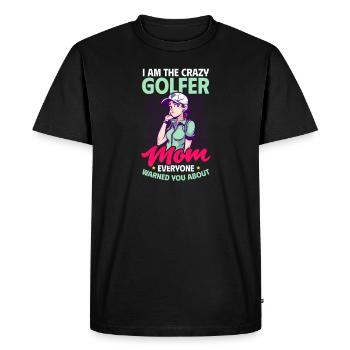 Maman de golf Maman folle avertie - T-shirt Premium bio Homme - noir - Devant - Nico (187cm)