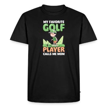Maman golfeuse préférée Le joueur appelle maman - T-shirt Premium bio Homme - noir - Devant - Nico (187cm)