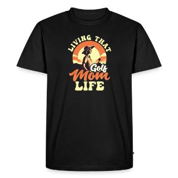 Maman golfeuse Vivre cette vie de maman de golf - T-shirt Premium bio Homme - noir - Devant - Nico (187cm)