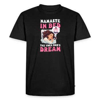 Yoga Mom Namaste in Bed: The Yoga Mom's Dream - Men's Premium Organic T-Shirt - black - Front - Nico (187cm)