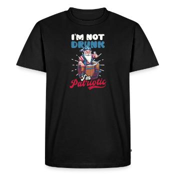 4 juillet American Gnome Not Drunk I’m Patriotic (en anglais seulement) - T-shirt Premium bio Homme - noir - Devant - Nico (187cm)