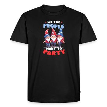 4 juillet American Gnome We People Want To Party - T-shirt Premium bio Homme - noir - Devant - Nico (187cm)