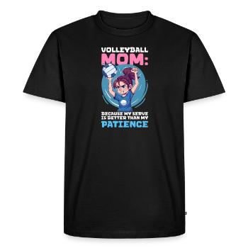 Maman de volley-ball Mon service vaut mieux que ma patience - T-shirt Premium bio Homme - noir - Devant - Nico (187cm)