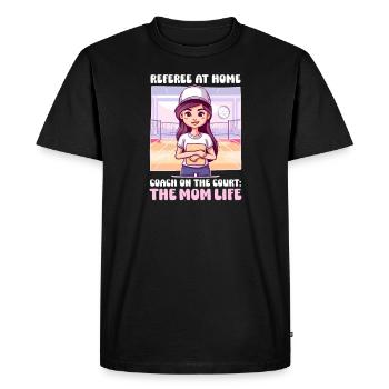 Maman volley-ball arbitre à la maison, entraîneur sur le terrain - T-shirt Premium bio Homme - noir - Devant - Nico (187cm)