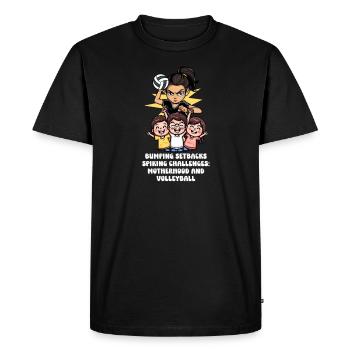 Volley-ball maman cogne les revers, le défi de la pointe - T-shirt Premium bio Homme - noir - Devant - Nico (187cm)