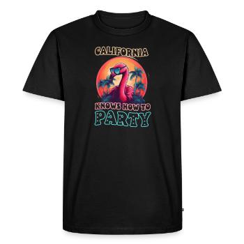 California Lover California Knows How Party - Men's Premium Organic T-Shirt - black - Front - Nico (187cm)