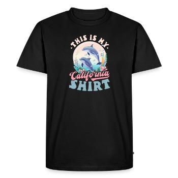 Amoureux de la Californie C’est ma tenue californienne - T-shirt Premium bio Homme - noir - Devant - Nico (187cm)