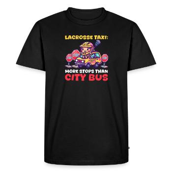 Lacrosse Mom Lacrosse Taxi : plus d’arrêts que la ville B - T-shirt Premium bio Homme - noir - Devant - Nico (187cm)