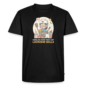 Une maman de crosse berce plus qu’une simple balle de crosse - T-shirt Premium bio Homme - noir - Devant - Nico (187cm)