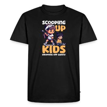 Maman de crosse ramassant les enfants, déposant la santé mentale - T-shirt Premium bio Homme - noir - Devant - Nico (187cm)