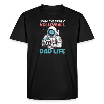 Volley-ball Papa Livin Crazy Volleyball Vie - T-shirt Premium bio Homme - noir - Devant - Nico (187cm)