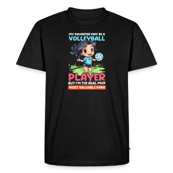 Volleyball Dad Most Valuable Papa - Men's Premium Organic T-Shirt - black - Front - Nico (187cm)
