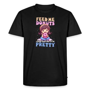 Donut Feed Me Donuts - Men's Premium Organic T-Shirt - black - Front - Nico (187cm)