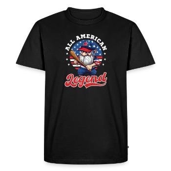 4th Of July Baseball All American Legend - Men's Premium Organic T-Shirt - black - Front - Nico (187cm)