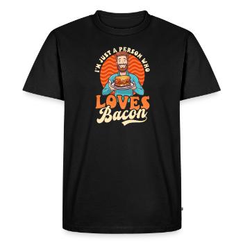 Bacon Personne Aime Bacon - T-shirt Premium bio Homme - noir - Devant - Nico (187cm)