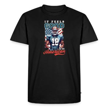 4 juillet Football Feels Good Be American - T-shirt Premium bio Homme - noir - Devant - Nico (187cm)