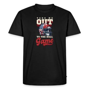 4th Of July Football Take Out To The Ball Game - Men's Premium Organic T-Shirt - black - Front - Nico (187cm)