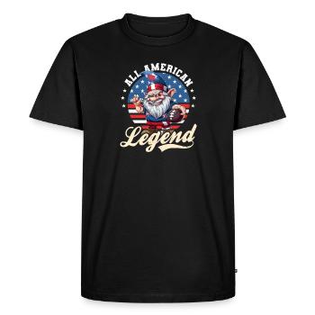 4th Of July Football All American Legend - Men's Premium Organic T-Shirt - black - Front - Nico (187cm)