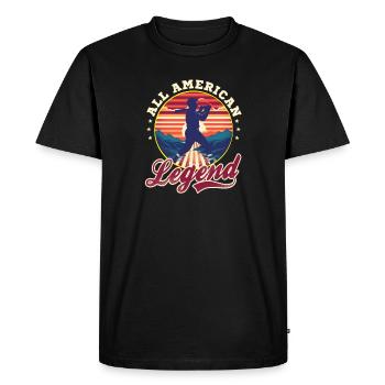 4th Of July Baseball All American Legend - Men's Premium Organic T-Shirt - black - Front - Nico (187cm)