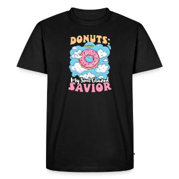 Donut Lover Donuts : Le Sauveur glacé de mon âme - T-shirt Premium bio Homme - noir - Devant - Nico (187cm)
