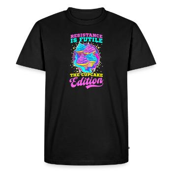 La résistance des amateurs de cupcakes est futile - T-shirt Premium bio Homme - noir - Devant - Nico (187cm)