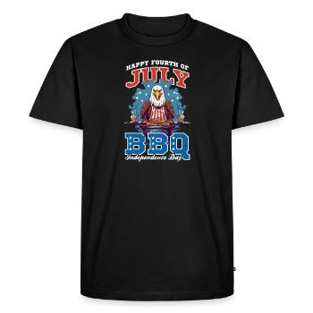 4th Of July BBQ Happy BBQ - Men's Premium Organic T-Shirt - black - Front - Nico (187cm)