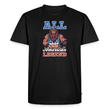 4th Of July BBQ All American Legend - Men's Premium Organic T-Shirt - black - Front - Nico (187cm)