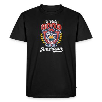 4 juillet BBQ Feels Good Américain - T-shirt Premium bio Homme - noir - Devant - Nico (187cm)