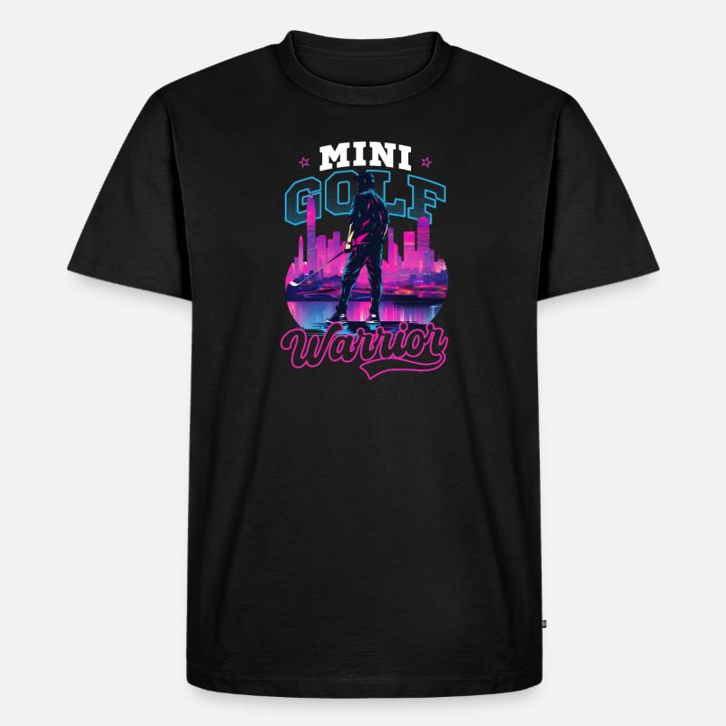 Minigolf-Krieger - Männer Premium Bio T-Shirt - Schwarz