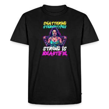 Bodybuilder Femme Briser Les Stéréotypes Forts - T-shirt Premium bio Homme - noir - Devant - Nico (187cm)