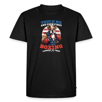 Boxe Boxe Leçon - T-shirt Premium bio Homme - noir - Devant - Nico (187cm)