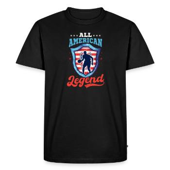 4th Of July Basketball All American Legend - Men's Premium Organic T-Shirt - black - Front - Nico (187cm)