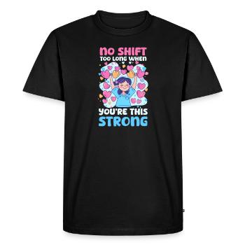 Infirmière Maman Pas de quart de travail trop long quand vous êtes aussi stron - T-shirt Premium bio Homme - noir - Devant - Nico (187cm)