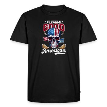 4 juillet Golf Feels Good Be American - T-shirt Premium bio Homme - noir - Devant - Nico (187cm)