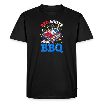Patriotic Chef Red, White, and BBQ - Men's Premium Organic T-Shirt - black - Front - Nico (187cm)