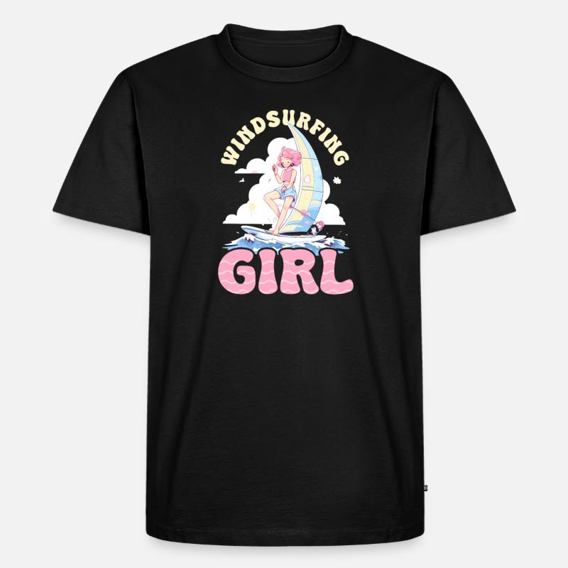 Windsurfen Windsurfen Mädchen - Männer Premium Bio T-Shirt - Schwarz