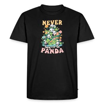 Panda Never Say No To Panda - Men's Premium Organic T-Shirt - black - Front - Nico (187cm)